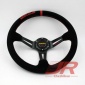 磨砂皮方向盘 汽车改装方向盘 绒布皮赛车通用撞色系列方向盘